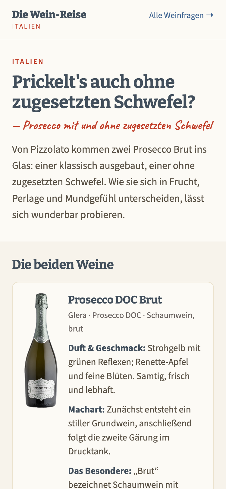 Die Etappenseite auf dem Telefon